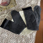 One pair of black shiny stockings / One Size