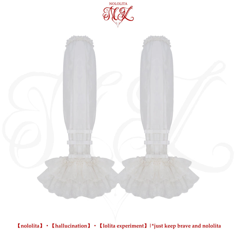 Nololita - Nightingale - Doll-Collar Blouse with Sleeve, Bow Tie and Lace Sock Options - option image