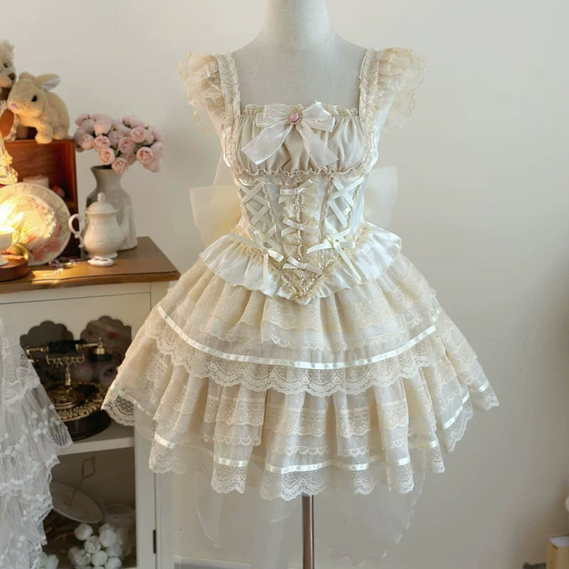 Lady Han Maiden's Heart ballet bridal JSK dress by Lolita Fetch, featuring elegant design and delicate fabric details.