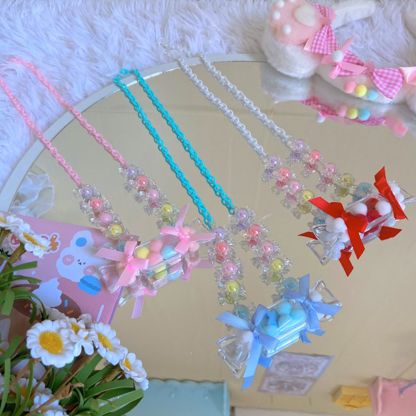 Bear doll - Candy Charms - Beaded Necklace with Candy-Style Charms