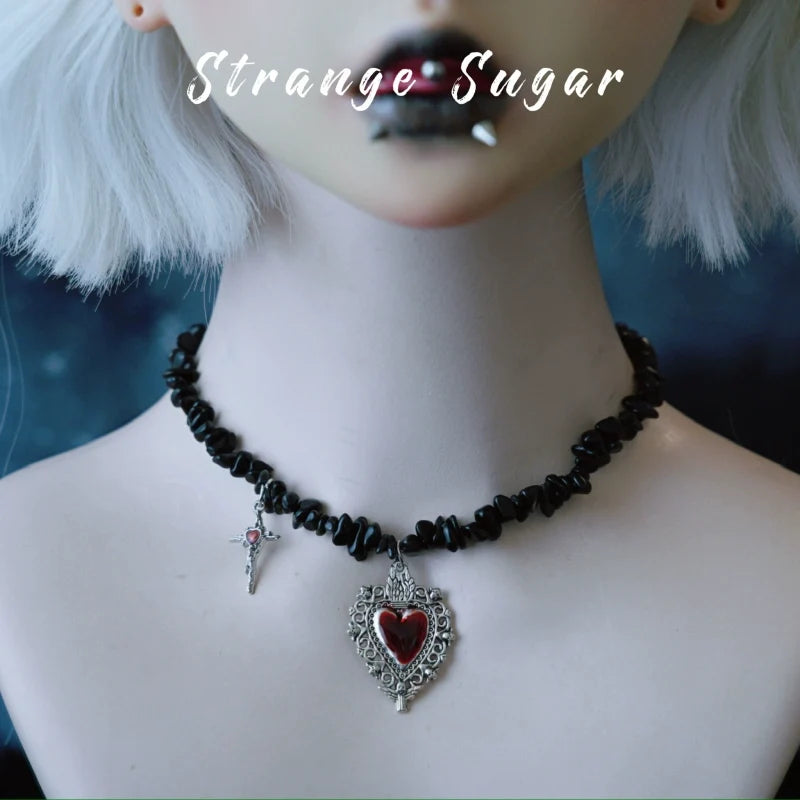 Strange Sugar - Handmade Gothic Lolita Choker - Multiple Pendant Neckwear