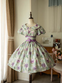 Forest Wardrobe - Forest Grapes - Classic Lolita OP Dress and Headband - Green Dress / Ready Stock / S