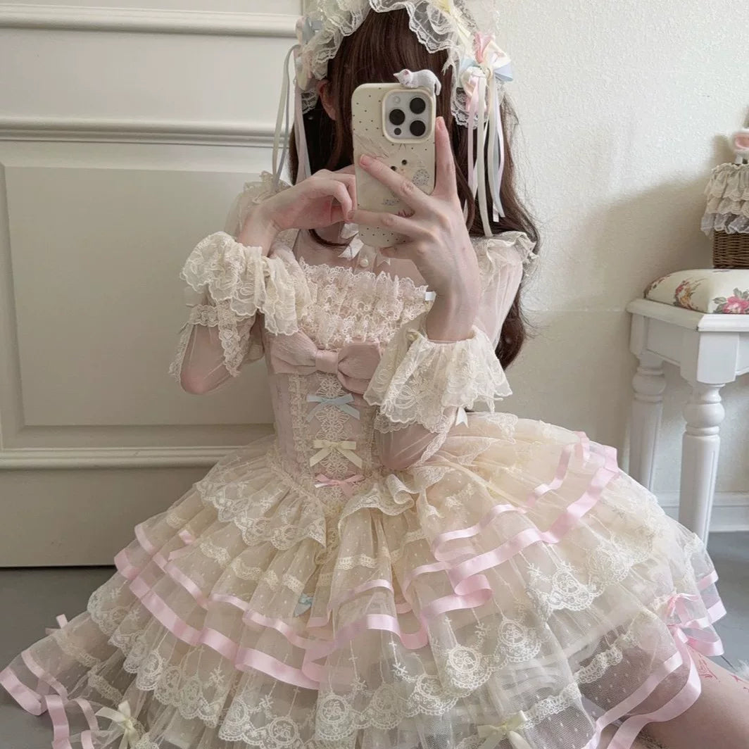 Lady Han Butterfly Ballet JSK dress by Lolita Fetch, featuring a floral butterfly print and elegant ballet-inspired design.