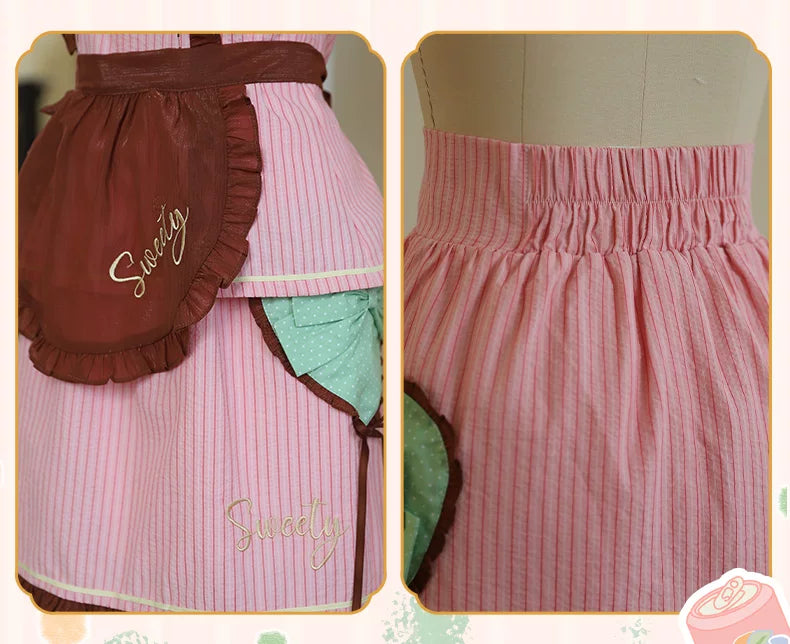 Baozi Pig - Sweet Soda - Short-Sleeve Lolita Dress with Ruffled Trim