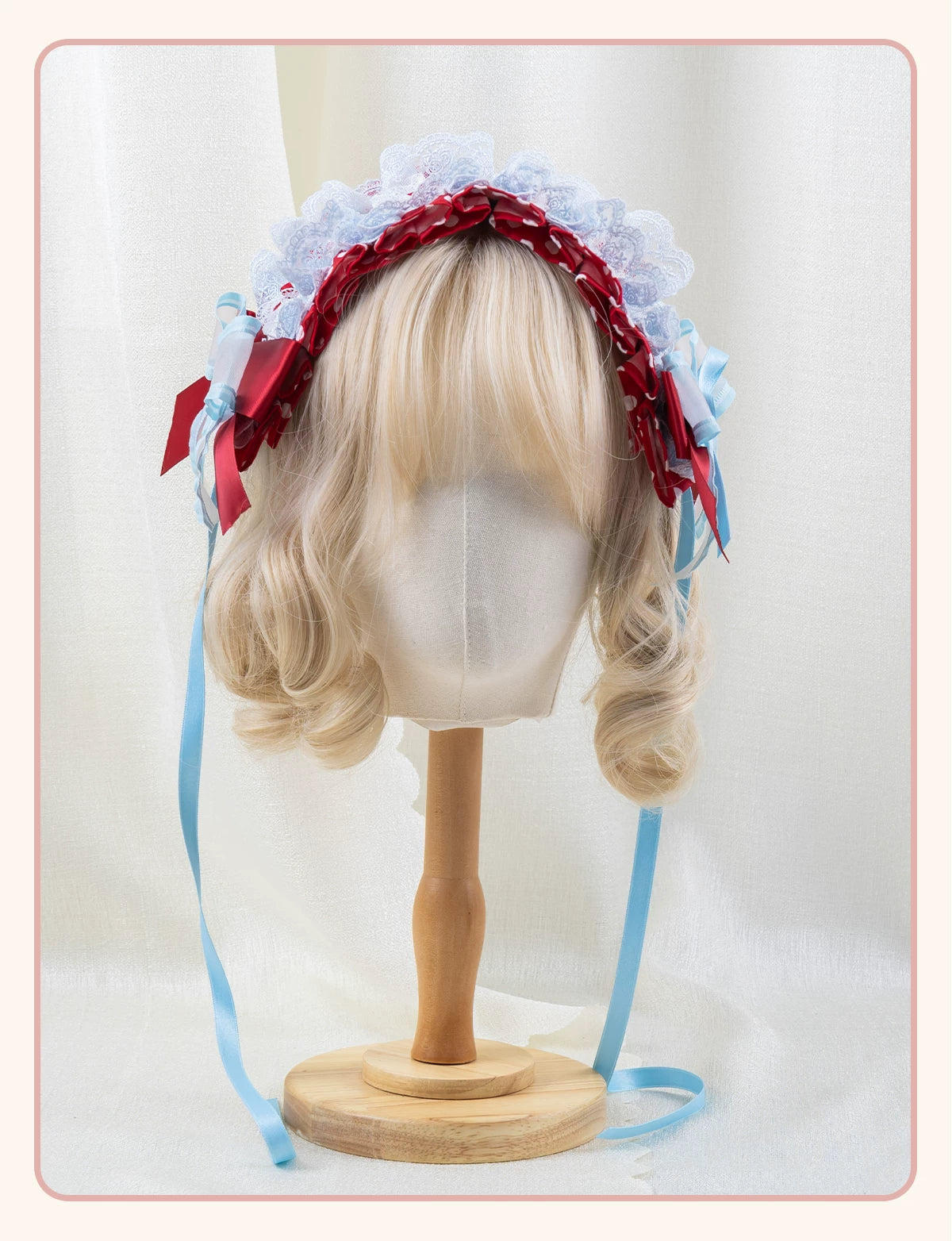 Stardust Rose - Strawberry Polka Dot - Six-Style Headwear Selection with Ice-Blue Ribbons