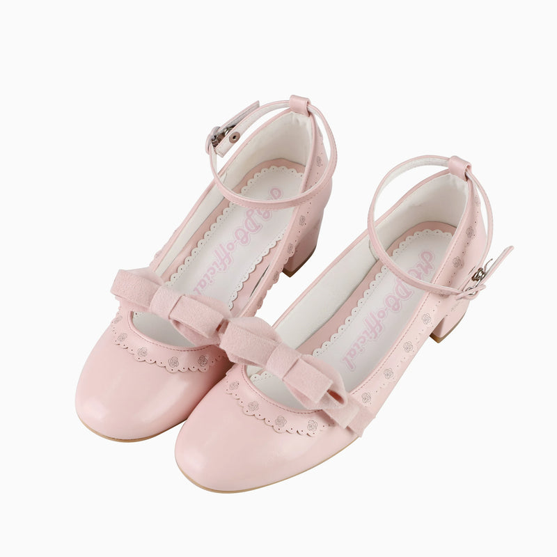 MODO Lily Velvet-Bow Brogue Lolita Shoes – Pink – view 6
