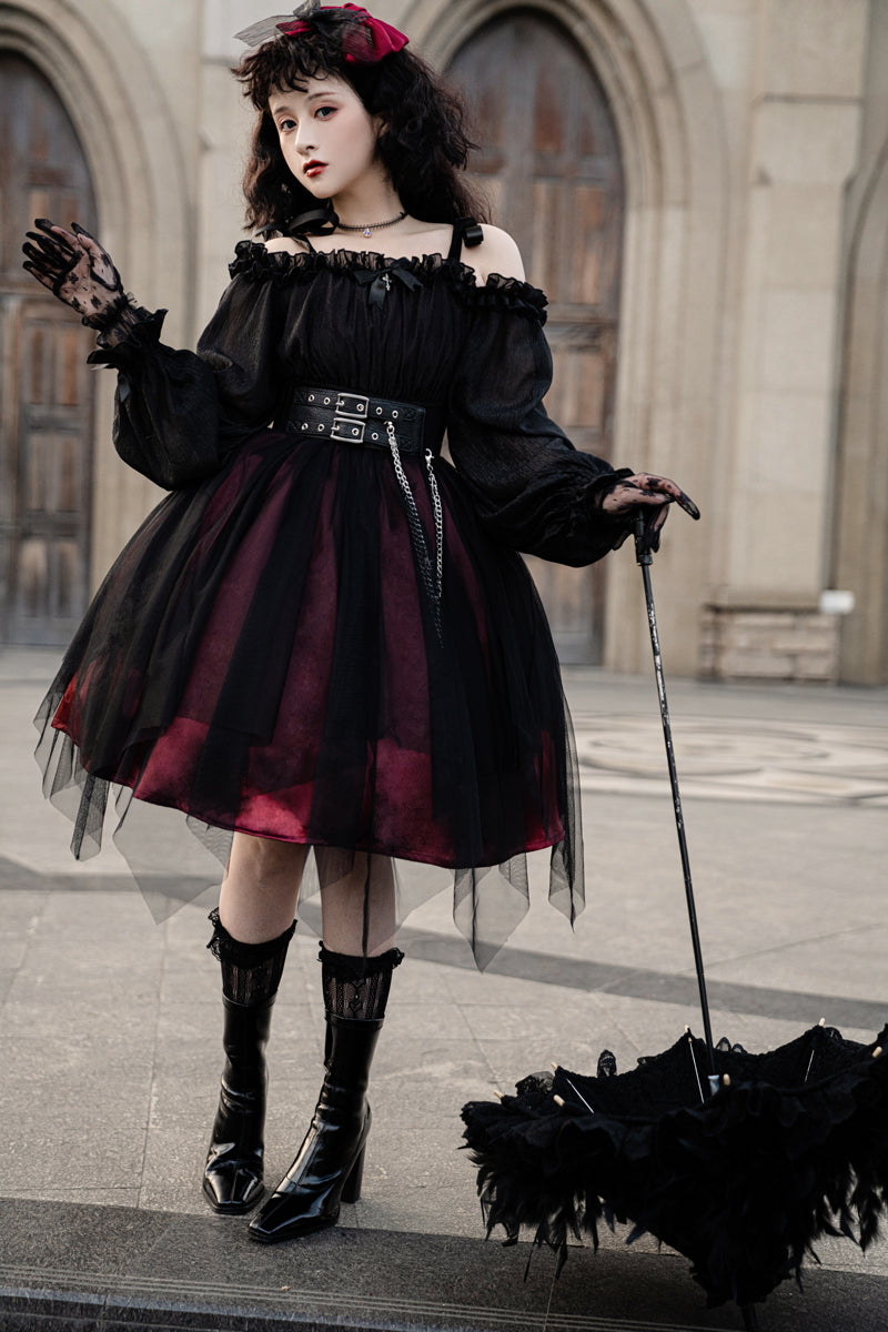 Your Princess - Gothic Lolita High Waist Black Dress - OP Dress