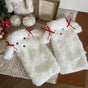 White + red bow sock cover / One Size