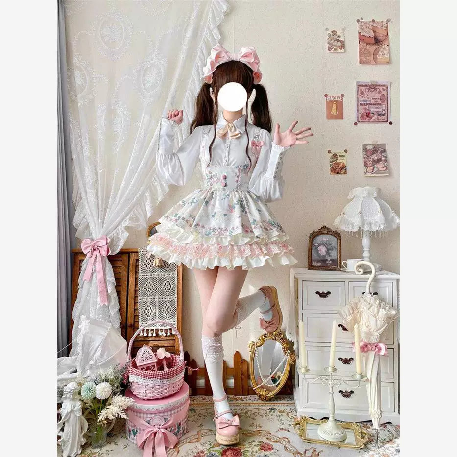 Sweetheart Dream Machine - Princess Inner Blouse - White Blouse with Gathered Sleeves