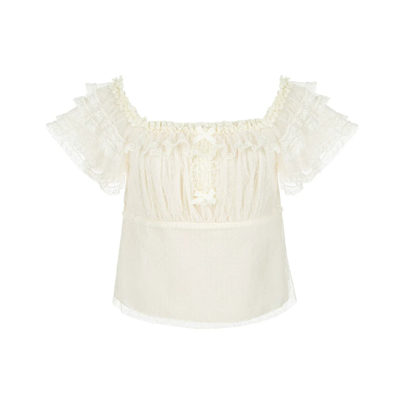 Sea Salt Soda - Classic Lolita Adjustable Corset JSK Dress, Tiered Tulle Hem (L M S) 45257:856384