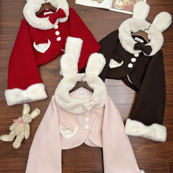 Christmas Peter Pan Collar Plush-Trim Lolita Cape — additional product view