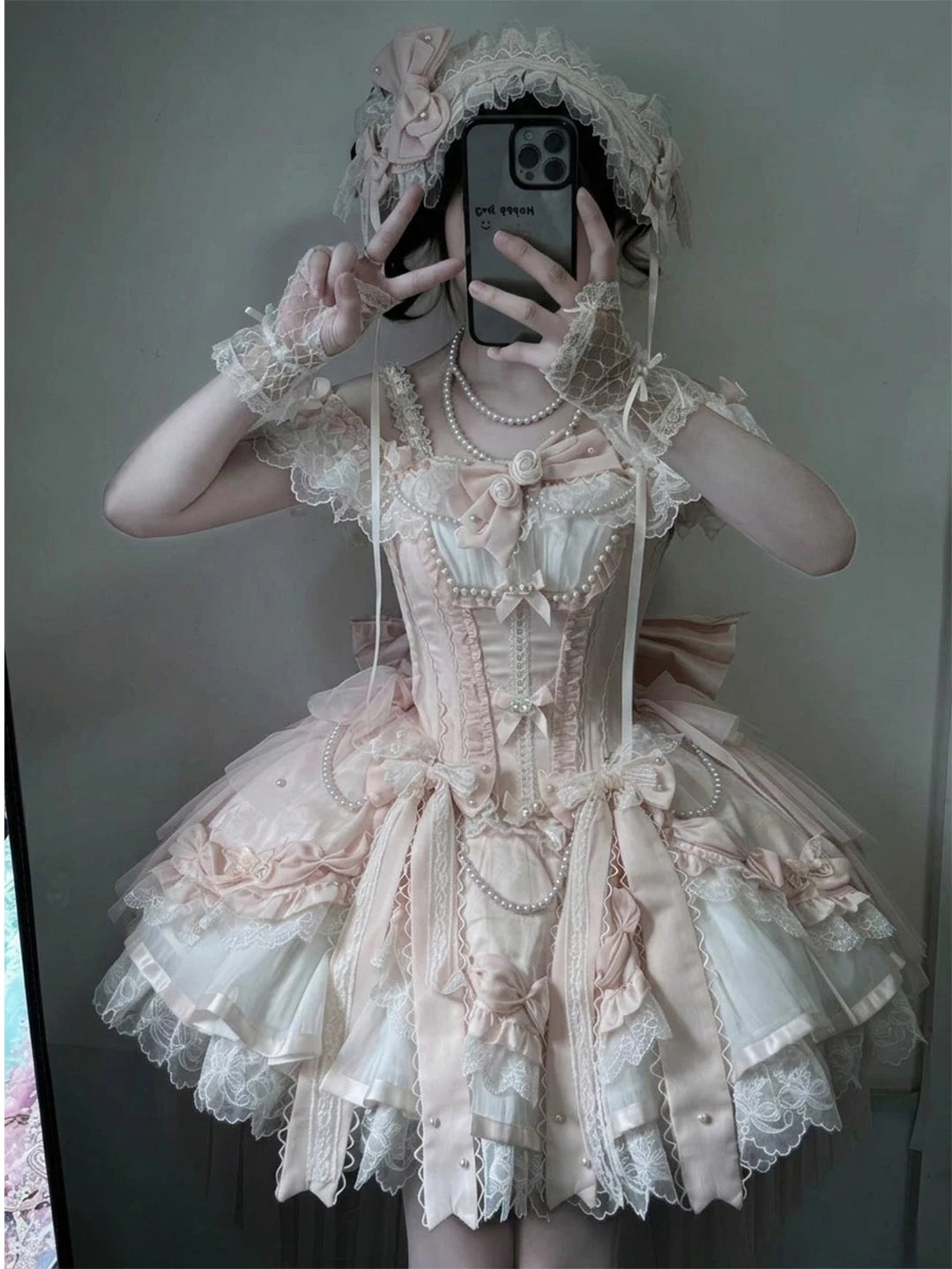 Creamy - Ballet Princess - Pink Lolita Dress with a Trailing Hem