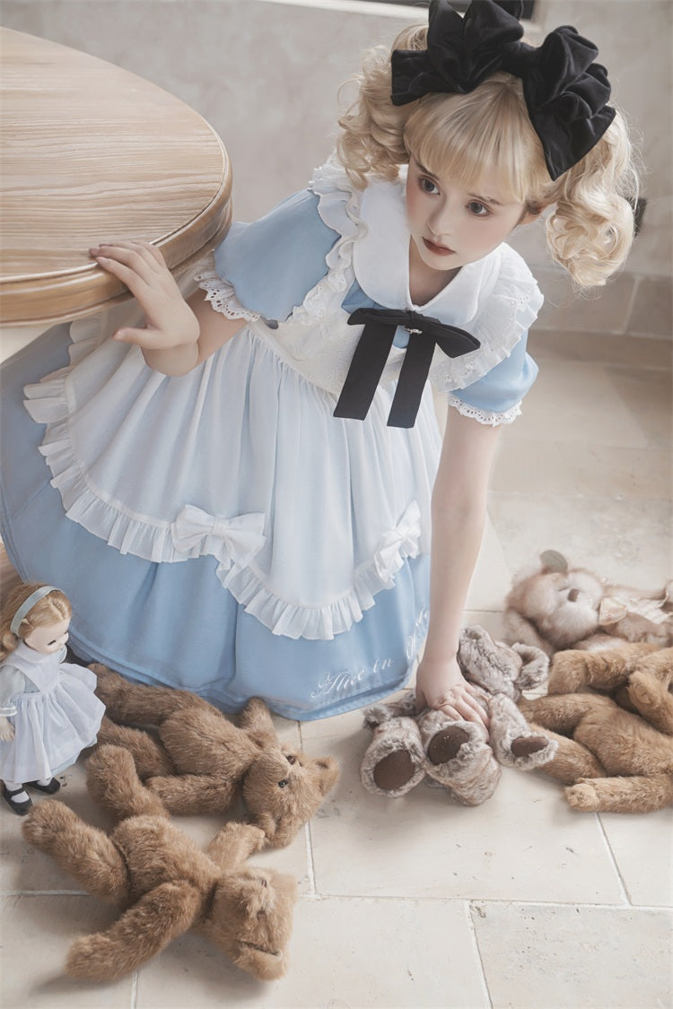 Letters from Unknown Star - Sweet Alice - Short Sleeves Maid Lolita OP