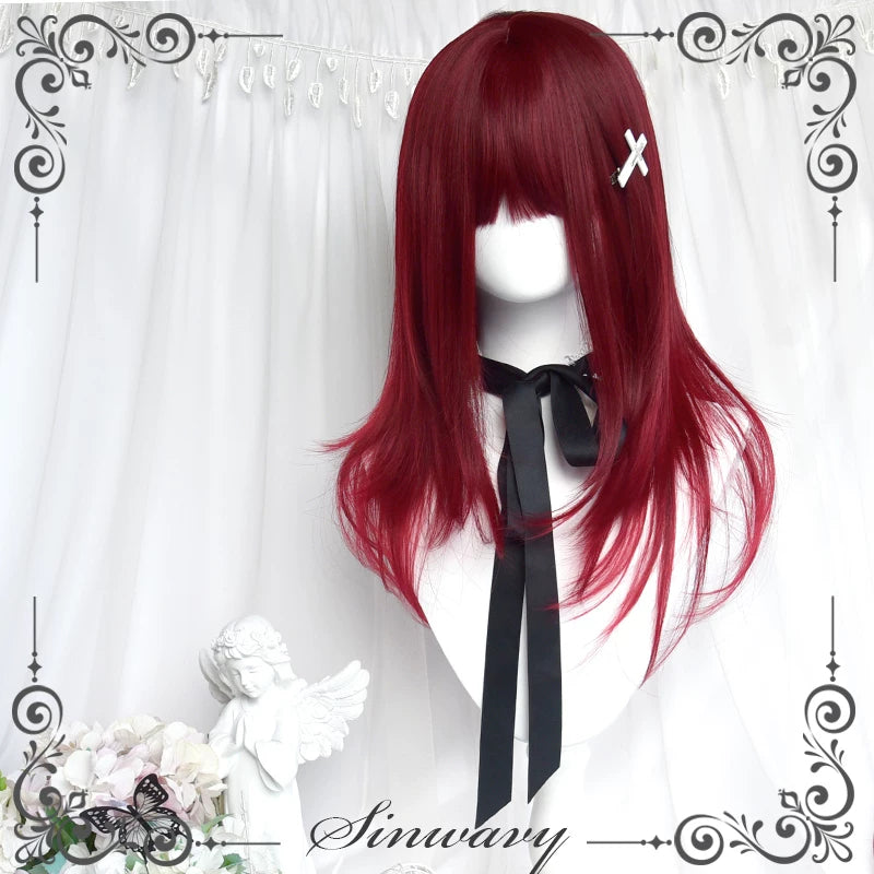 Sinwavy cherry red layered mid-length wig - view 6