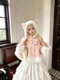 Pink cat-ear cape / One Size