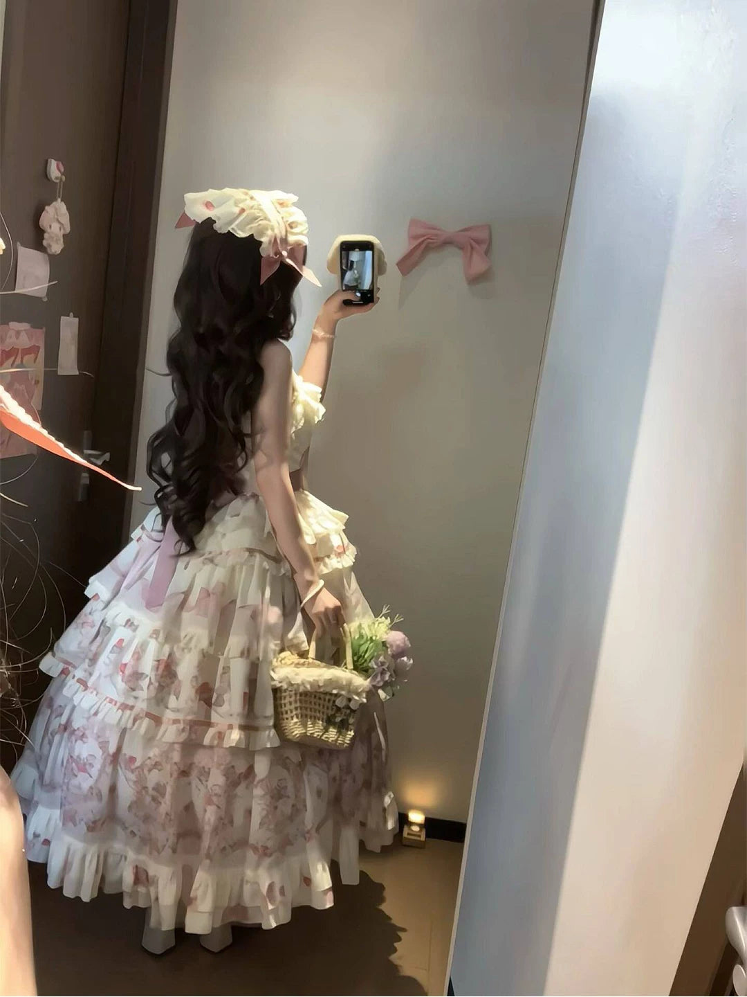 Creamy - Garden Tiered Floral - JSK Suspender Dress with Ruffle Layers