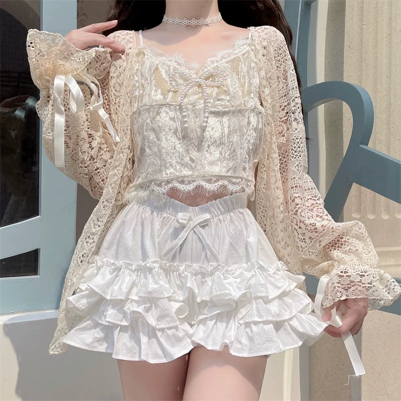 Sugar Girl - Daily Lolita Bloomers Anti-Exposure - Pink Ruffle Safety Shorts Other Surprise