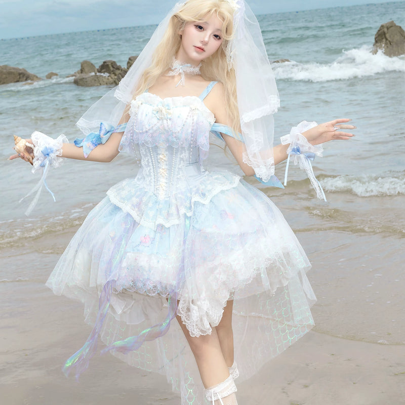 Thousand Wood - Mermaid's Tears - Lace JSK Full Set with Veil and Sleeves