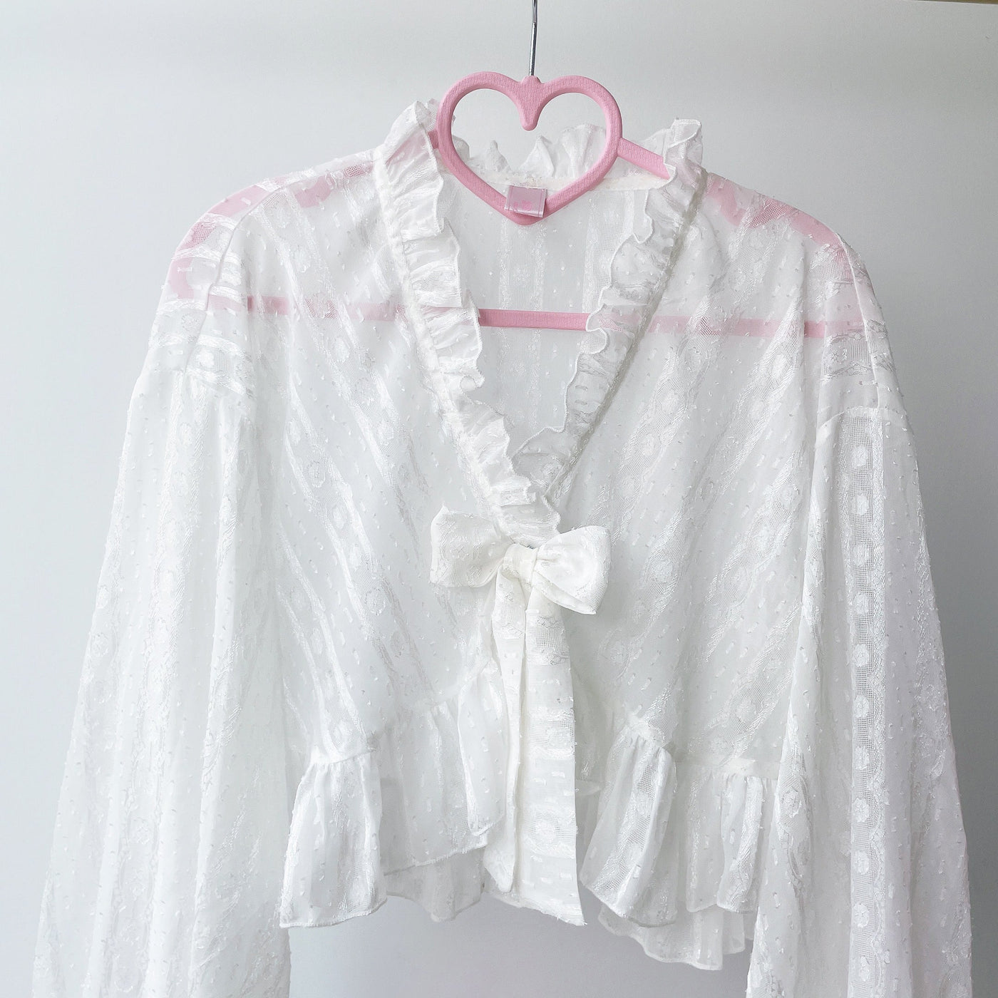Sakurada Fawn - Chiffon Puff Sleeve Lolita Cardigan - Outerwear