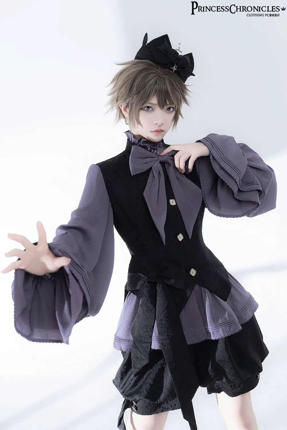 Princess Chronicles - Hunting Rabbit 2.0 - Ouji Lolita Retro Cool Purple Shirt & Shorts Set