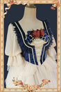 Top Only - Navy Lacing and Chest Bow / S