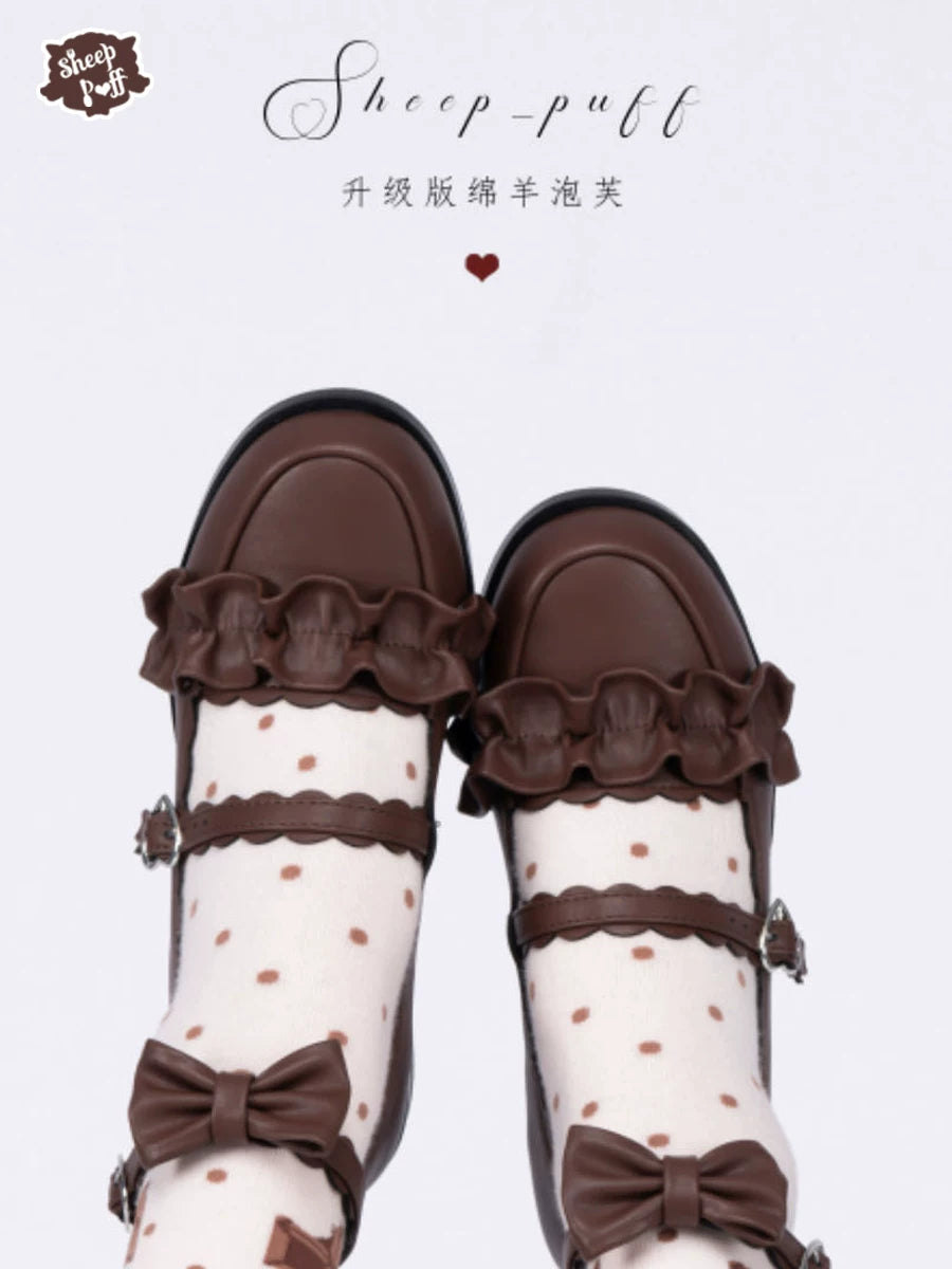 Sheep Puff Melulu New Color Lolita Shoes featuring cute sheep puff design and vibrant colors, perfect for stylish footwear.