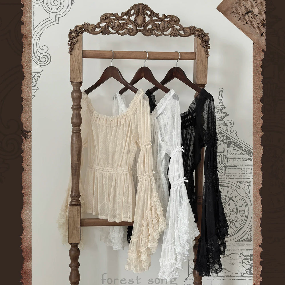 Forest Song - Chloris - Mesh Princess-Sleeve Lolita Blouse