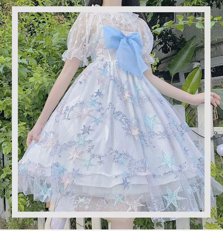 Yueele - Shooting Star - Plus-Size Lolita Outfit Set - detail view 5