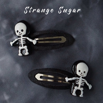 Strange Sugar - Gothic Headdress - Hallowen Skull Bat Hairclip Headwear