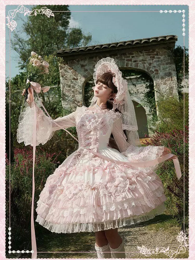 Sweetheart Dream Machine - Love Your Heart - Long-Sleeve Blouse with Layered Lace Cuffs