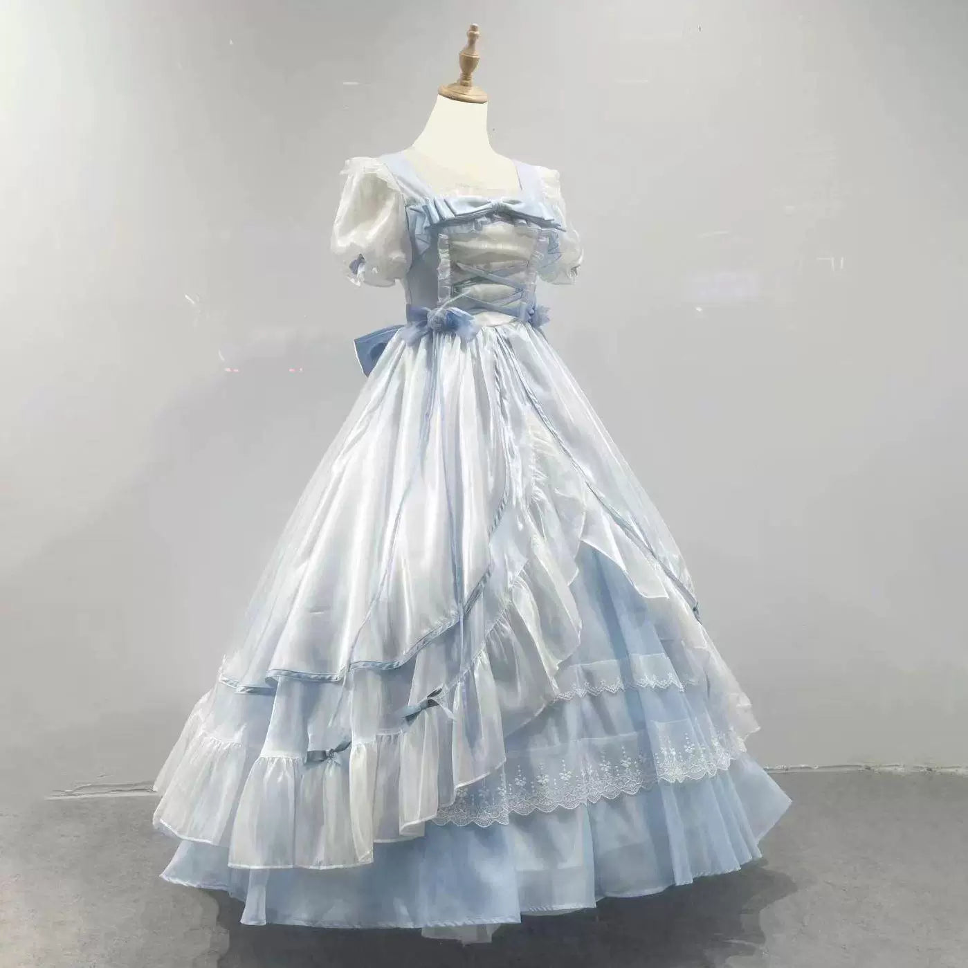 Sweetheart Dream Machine - Bridal Princess - Long Lolita Dress with Tiered Ruffles