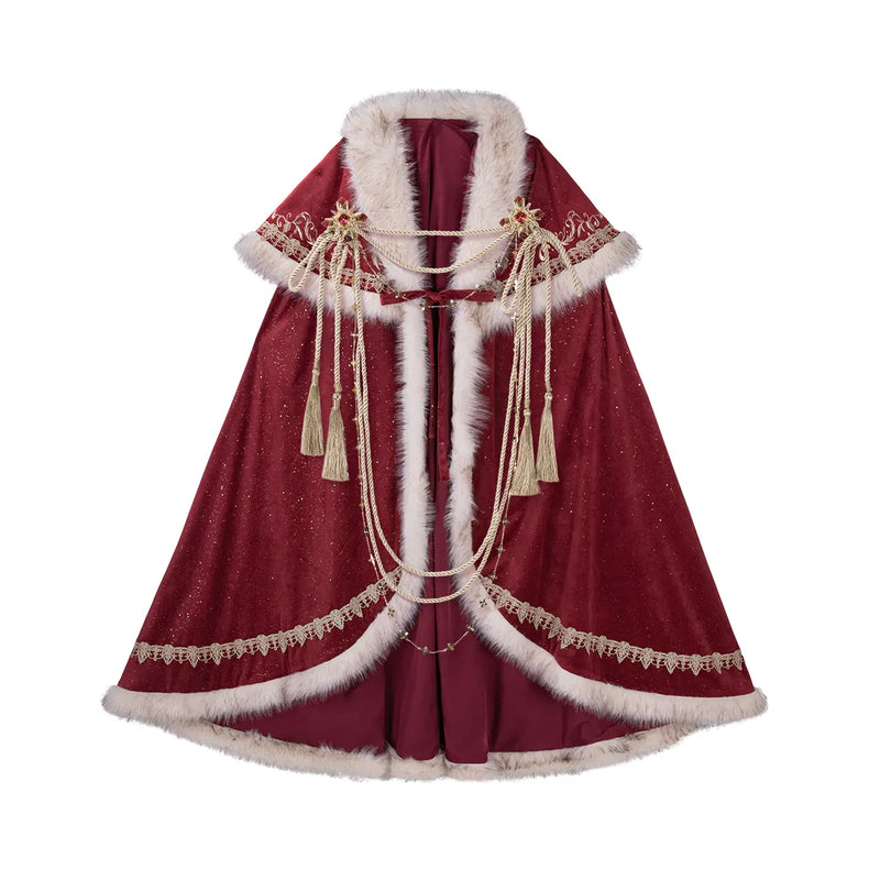 Fan Hua Xin Imperial Coronation Plush Cape & Dress — Cape with Charm