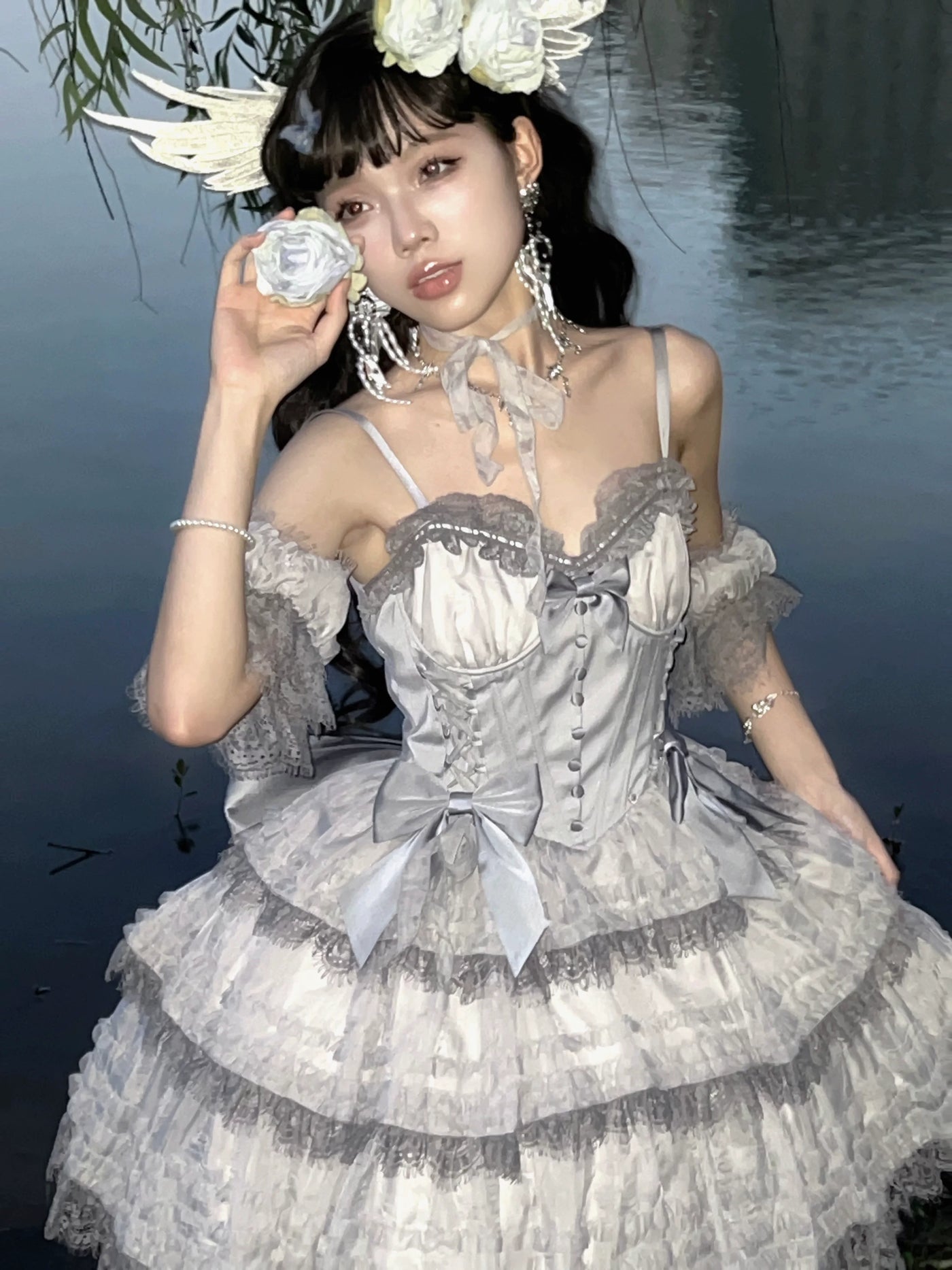 WF - Dream of Odette - Lace-Boned Ballet Skirt with Lace Detailing