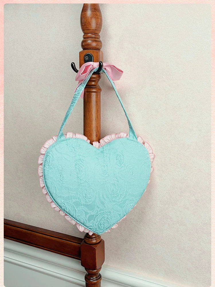 Alice Girl - Sweetheart Petal - Color Block Sweet Lolita KC, Heart-shaped Bag