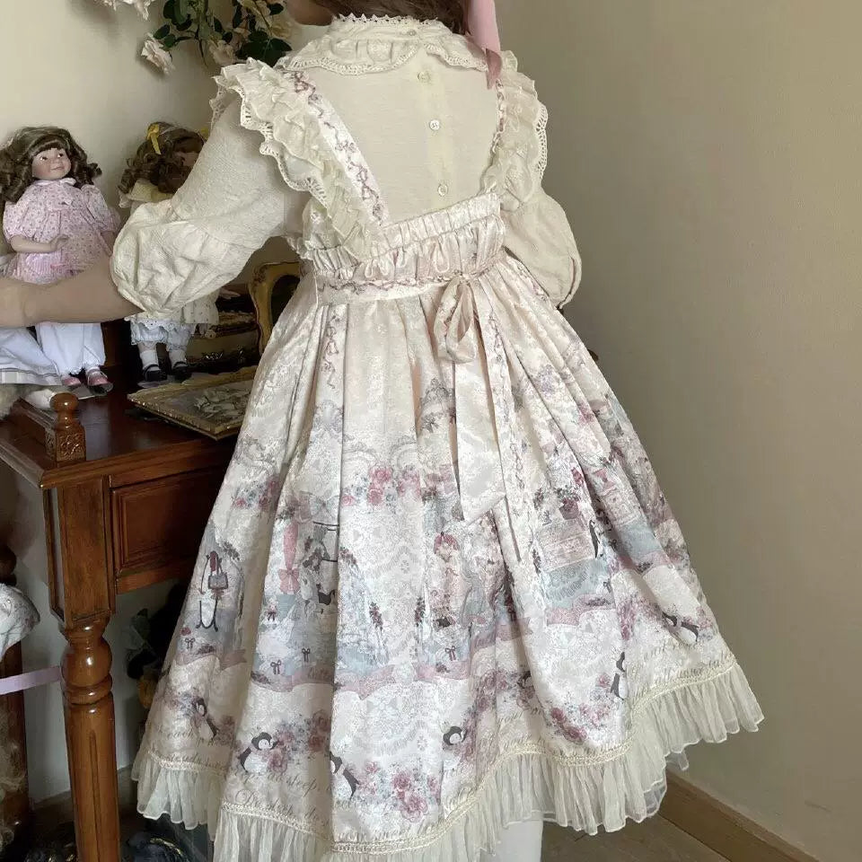 Sweetheart Dream Machine - Vintage Girlish - Blouse & Top with a Lace-Trimmed Stand Collar