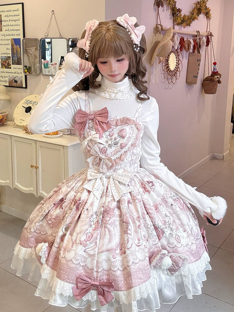 Fan Hua Xin Dessert Kitten Pink Lolita Dress & Cape — additional product view