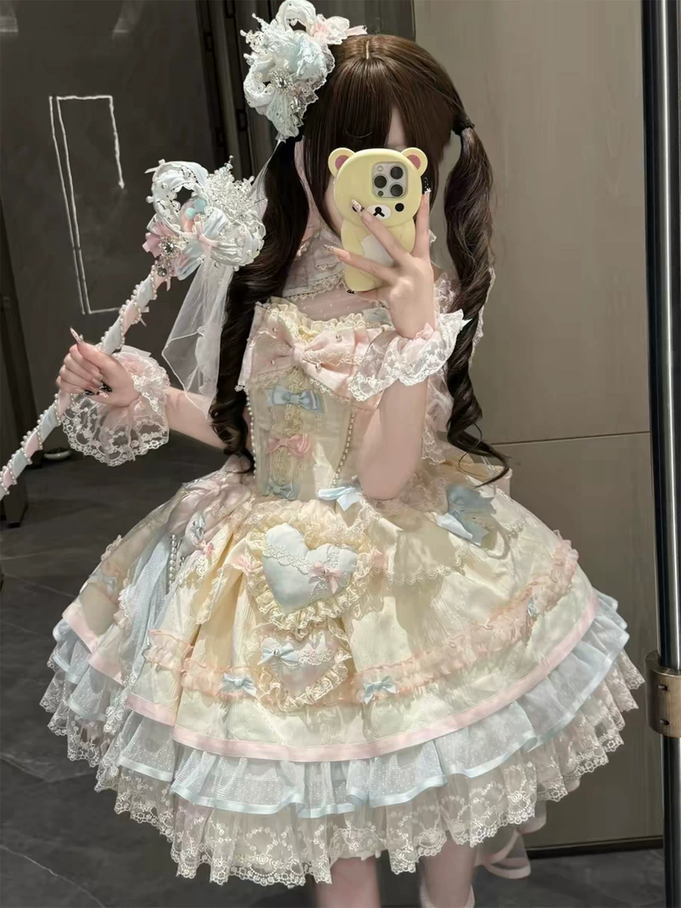 Dream Bunny - Sweetheart Macaron - Pastel JSK dress with layered ruffles