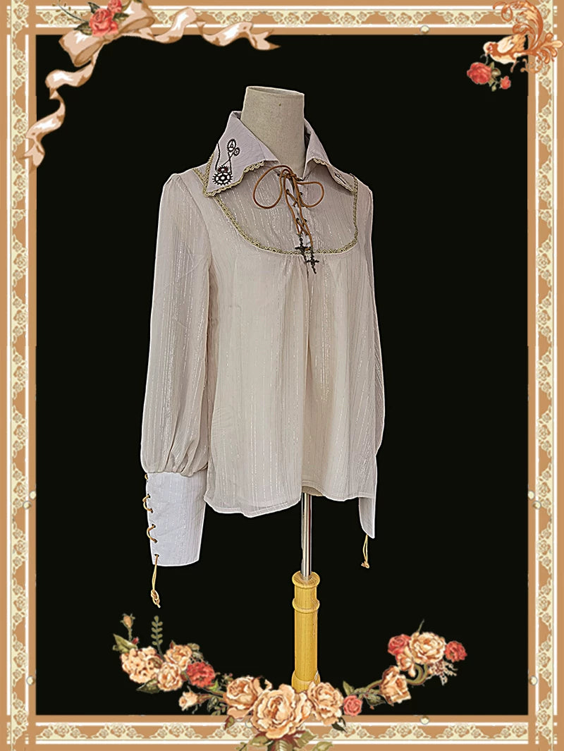 Infanta - Mechanical Doll - Gear-Embroidered Chiffon Blouse