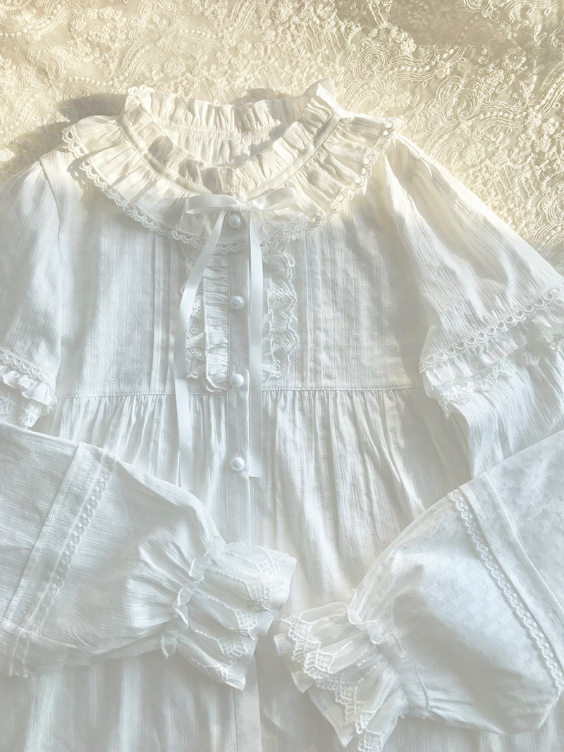 Yilia - Elegant Cotton Long-Sleeved Shirt - Innerwear