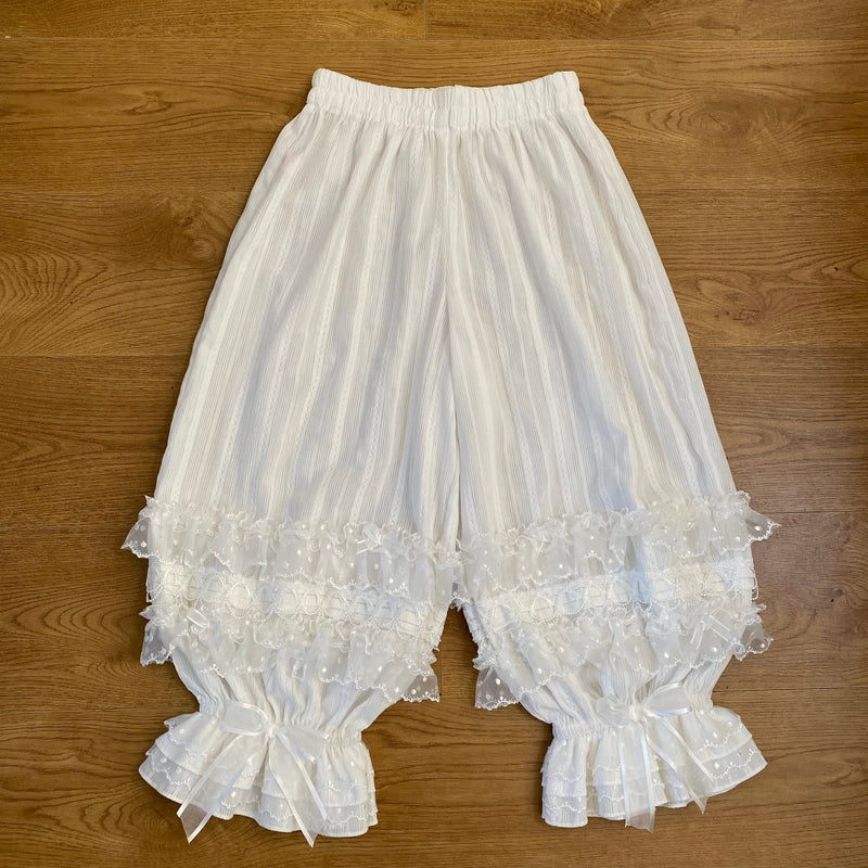 Twelve Meow - Cotton Polka Dot - White bloomers with polka-dot tulle
