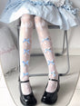(Cross)White Socks Blue Bow / One Size