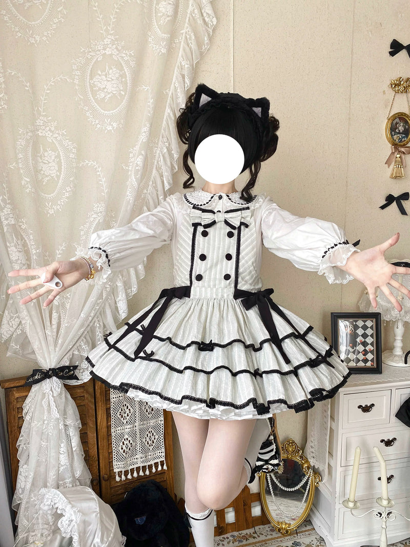White Tea Story - Mianmian Ice - Three-tier 100% cotton lolita jumper
