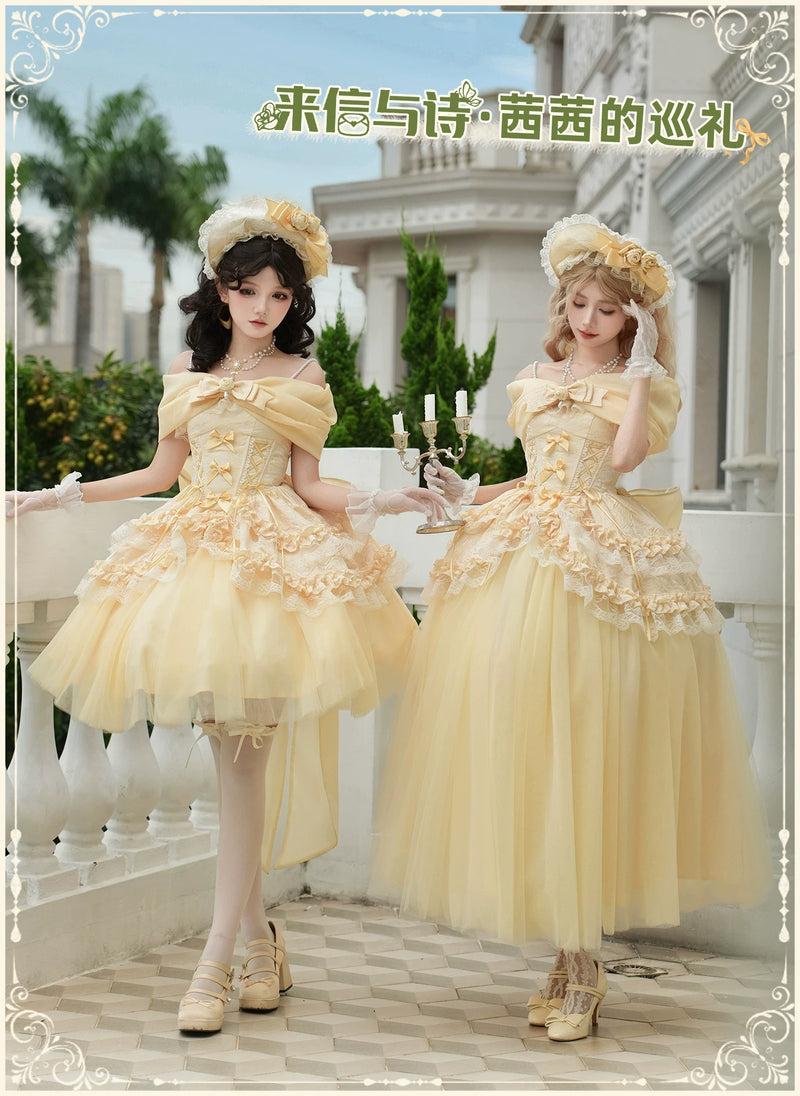 With PUJI - Cissy's Pilgrimage - Lolita Outfit Set, Boned Bodice Detail detail view 6