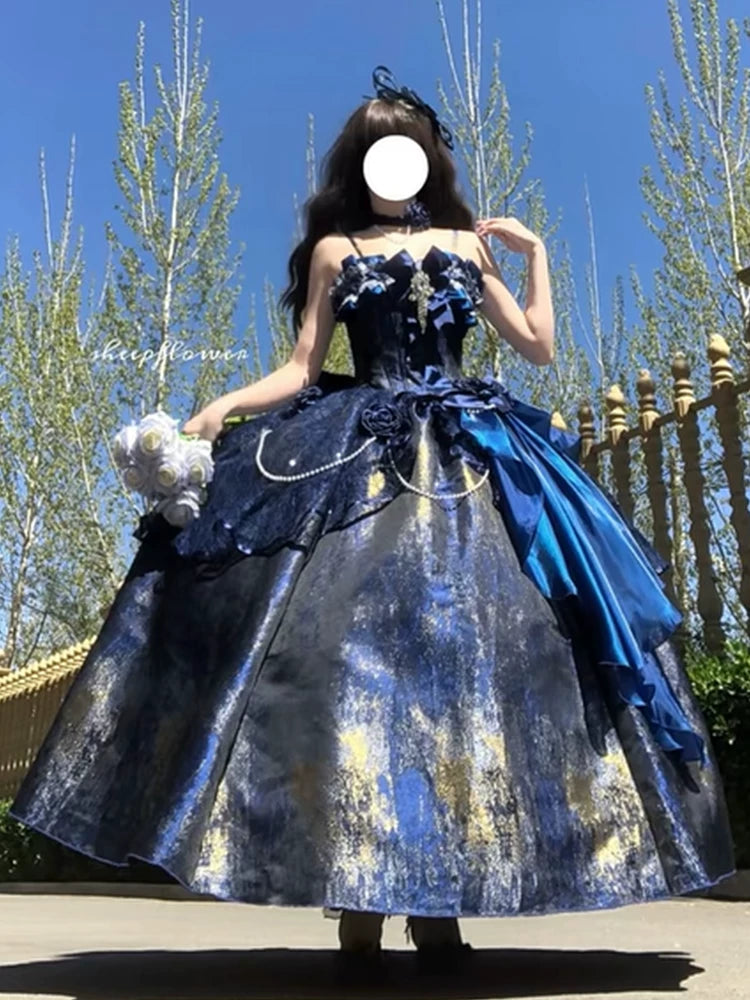 Flora Muse - Cosmic Floating Light Lolita Ball Gown - Formal lolita
