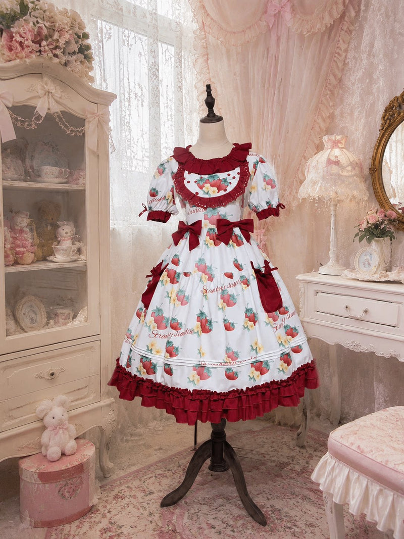 Strawberry Letter Plus-Size Sweet Lolita OP Dress – product image 7