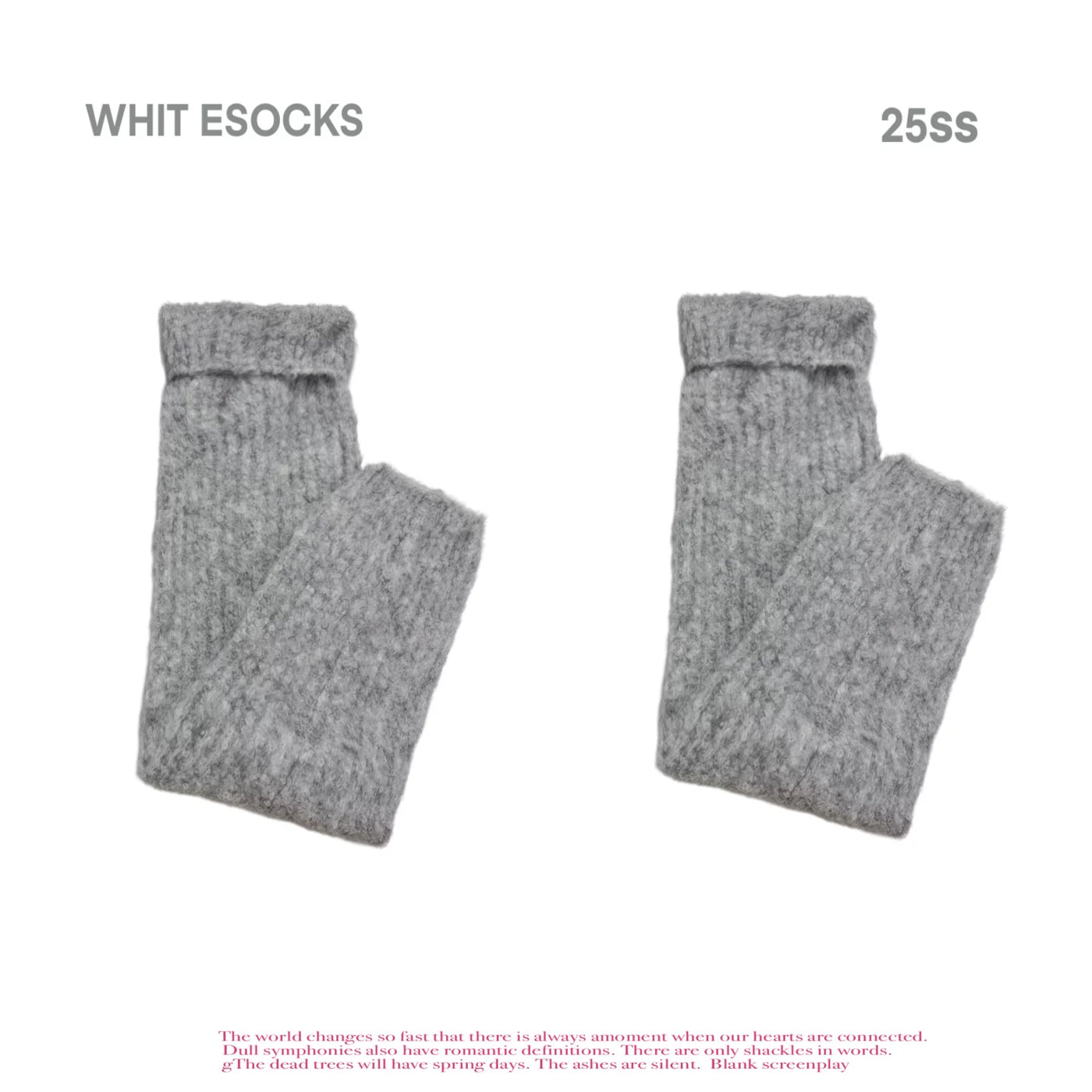 White Socks - The Feather and the Invitation - Slouch Socks with Layered Cuffs