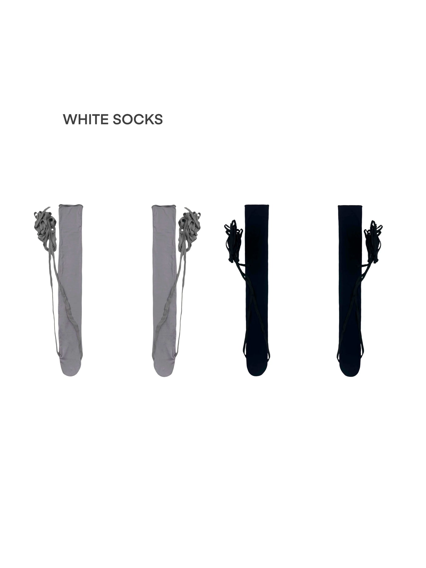 White Socks - Ballet Wrap - Slouch Socks with crisscross wrap straps