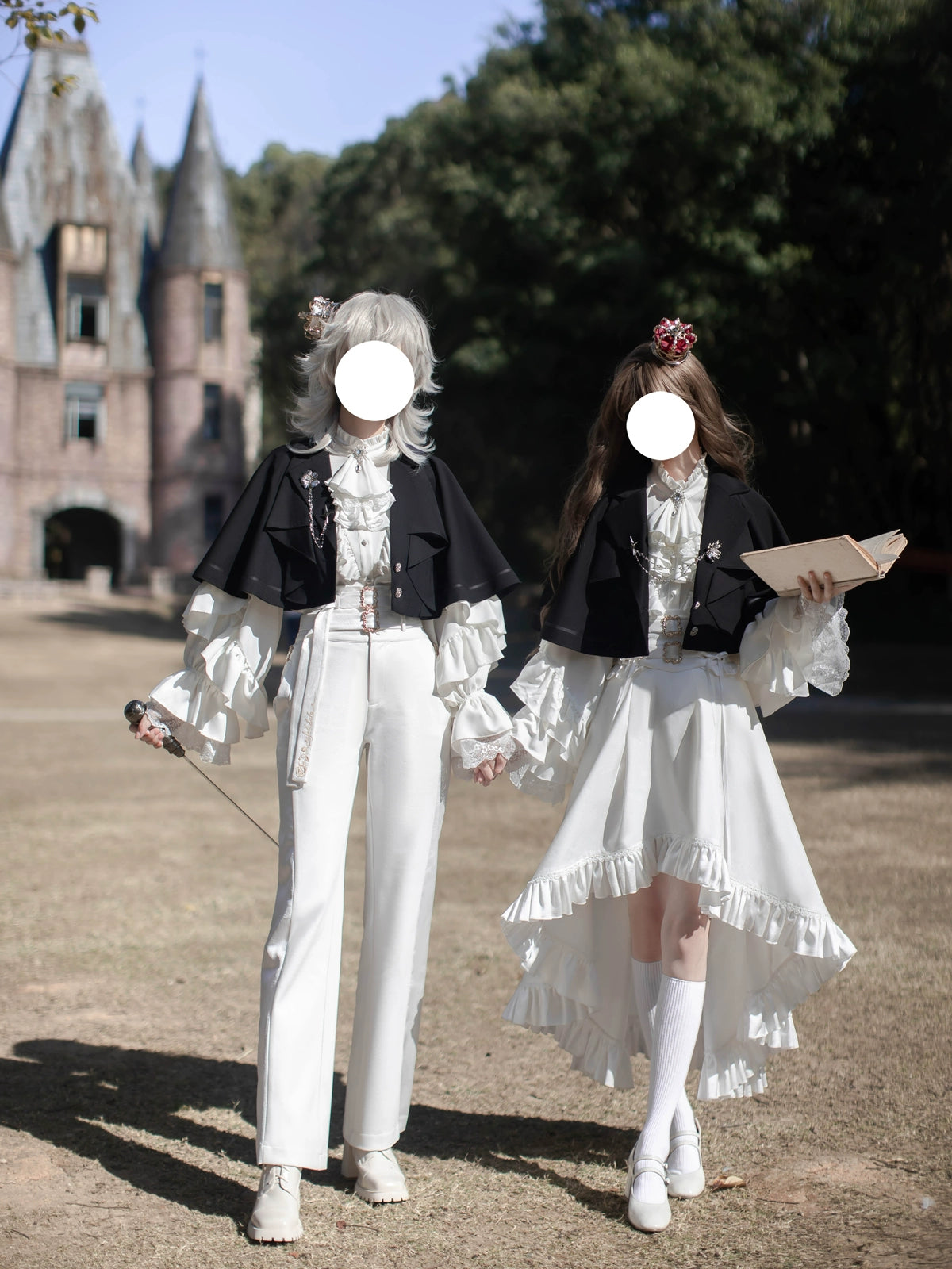 Every Page of The Poem - Night & Day Sonata - Ouji Lolita Princess Sleeve Shirt & Pants Suit