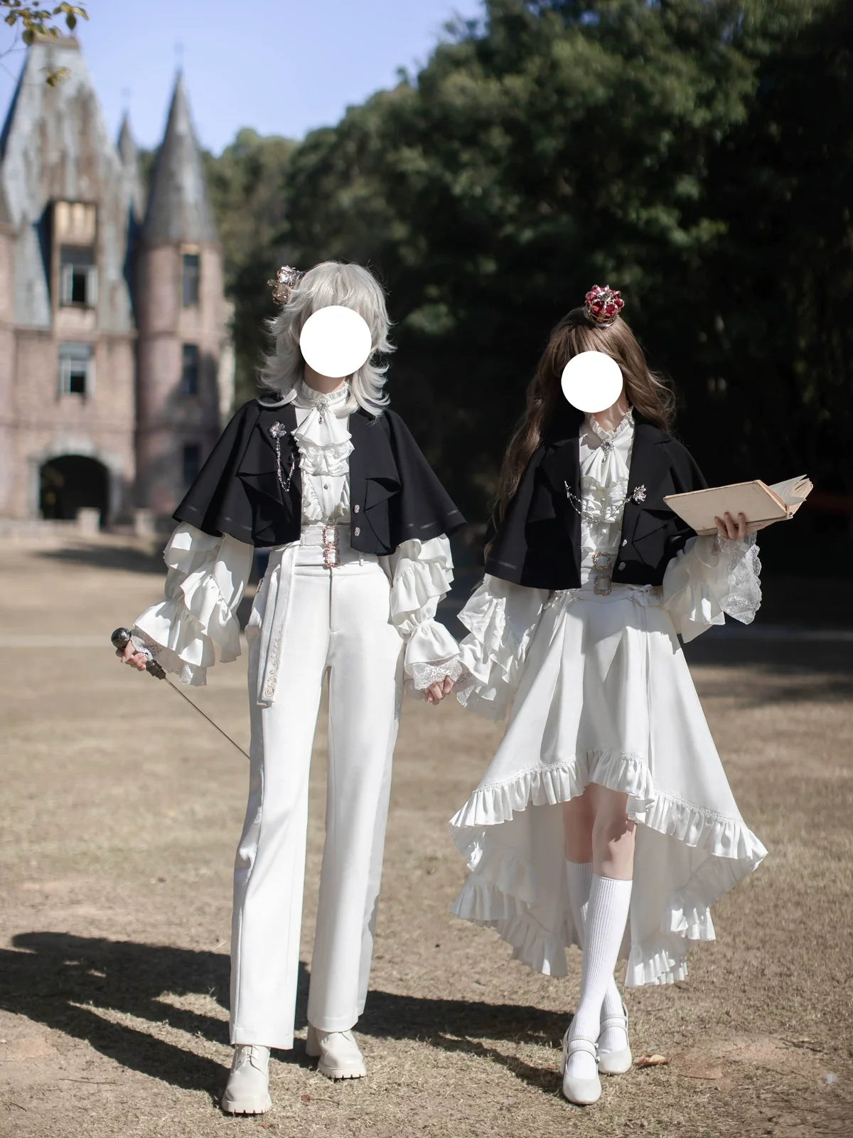 Every Page of The Poem - Night & Day Sonata - Ouji Lolita Princess Sleeve Shirt & Pants Set