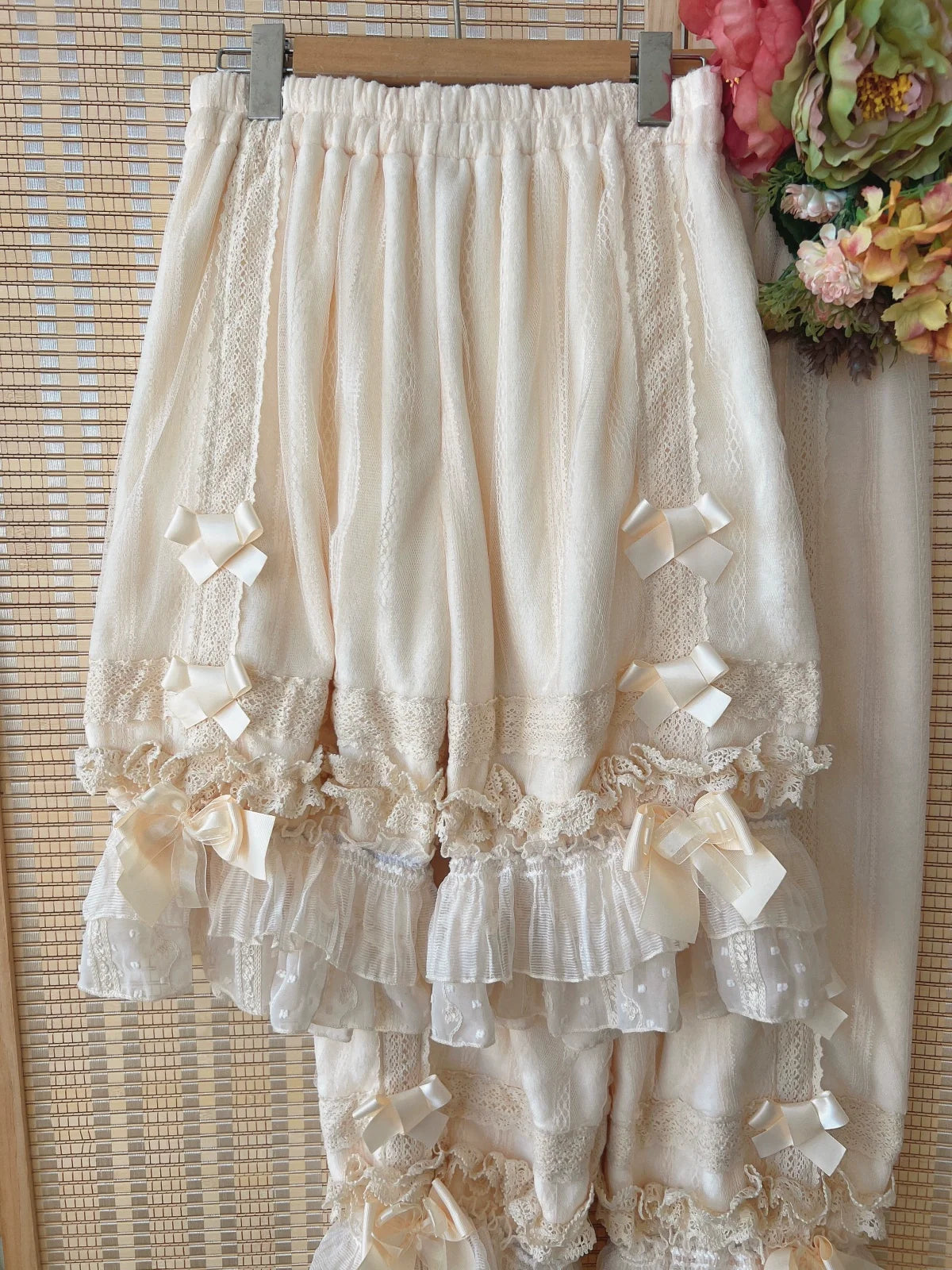 Ilovexiaolu - Coral Fleece & Cotton Styles - Lolita Bloomers with Ruffled Leg Openings and Bows - product detail 3